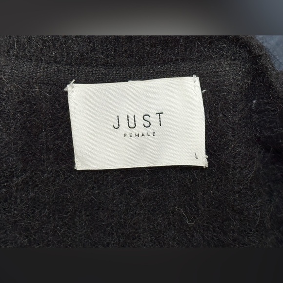 JUST FEMALE Zoe Mohair Wool Cozy Open-Front Cardigan Black Women’s S (see notes) - Picture 10 of 13